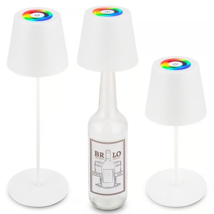 Briloner 7510016 - LED RGBW dimeriuojamas lauko įkraunamas stalinis šviestuvas CALIDA LED/2,5W/5V IP44 1200 mAh balta