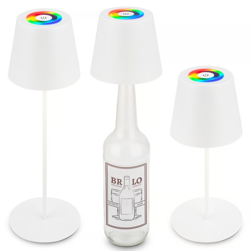Briloner 7510016 - LED RGBW dimeriuojamas lauko įkraunamas stalinis šviestuvas CALIDA LED/2,5W/5V IP44 1200 mAh balta