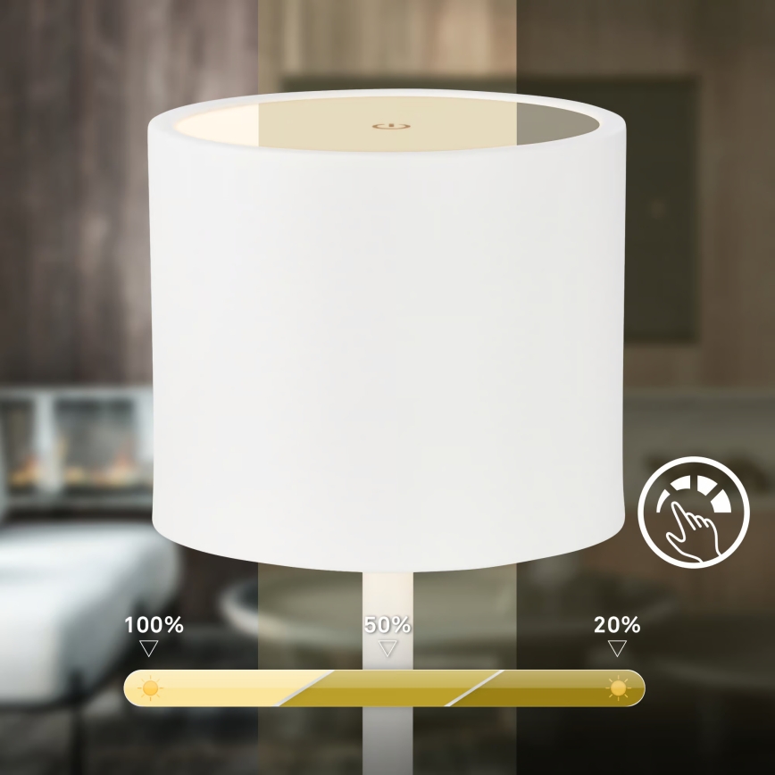 Briloner 7521016 - LED reguliuojama įkraunama lauko stalinė lempa SIGO LED/2,5W/5V IP44 2600 mAh balta