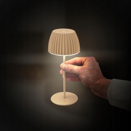 Briloner 7552-011 - dimeriuojama LED įkraunama jutiklinė lauko stalo lempa MINI LED/1,5W/5V IP44 1800 mAh smėlio spalvos