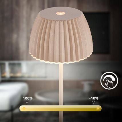 Briloner 7552-011 - dimeriuojama LED įkraunama jutiklinė lauko stalo lempa MINI LED/1,5W/5V IP44 1800 mAh smėlio spalvos