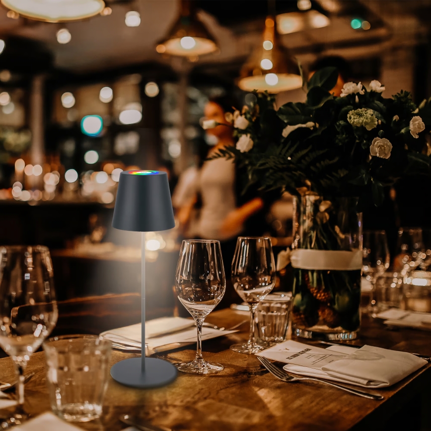 Briloner 7559015 - LED RGB dimeriuojama įkraunama lauko stalo lempa COLORIS LED/3,5W/5V IP44 2000 mAh antracitas Wi-Fi Tuya