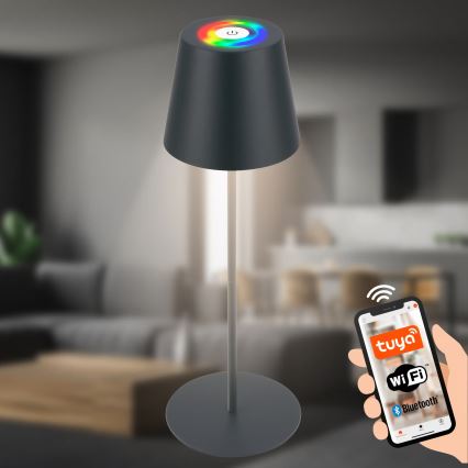 Briloner 7559015 - LED RGB dimeriuojama įkraunama lauko stalo lempa COLORIS LED/3,5W/5V IP44 2000 mAh antracitas Wi-Fi Tuya
