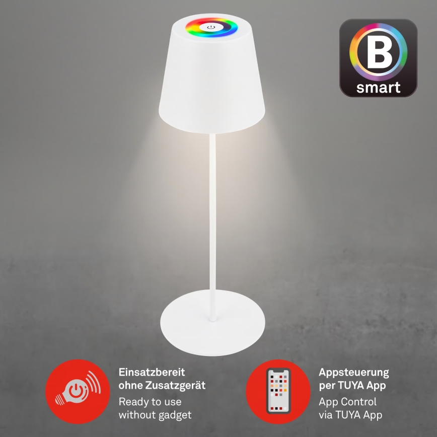 Briloner 7559016 - reguliuojama LED RGB įkraunama lauko stalinė lempa COLORIS LED/3,5W/5V IP44 2000 mAh Wi-Fi Tuya