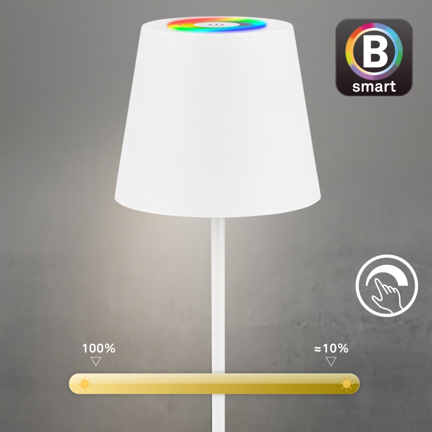 Briloner 7559016 - reguliuojama LED RGB įkraunama lauko stalinė lempa COLORIS LED/3,5W/5V IP44 2000 mAh Wi-Fi Tuya