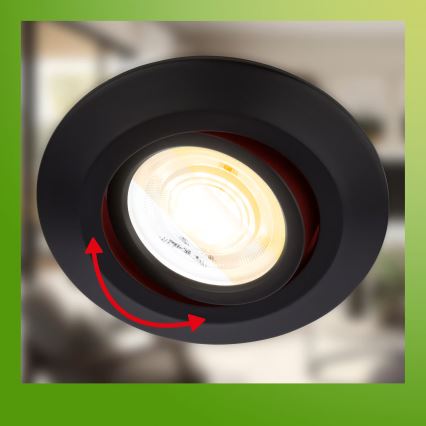 Briloner 7586035 - KOMPLEKTAS 3x LED Vonios kambario įleidžiamas šviestuvas KLIRA 1xLED/4,9W/230V 2500/3000/4000K IP23 juodas