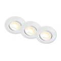 Briloner 7586036 – 3 vnt. LED vonios įmontuojami šviestuvai KLIRA LED/4,9W/230V 2500/3000/4000K IP23 balti