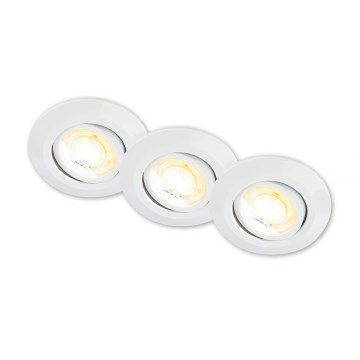 Briloner 7586036 – 3 vnt. LED vonios įmontuojami šviestuvai KLIRA LED/4,9W/230V 2500/3000/4000K IP23 balti