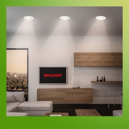 Briloner 7586036 - Komplektas 3 vnt. KLIRA įleidžiamų vonios LED šviestuvų, LED/4,9W/230V, 2500/3000/4000K, IP23, balti