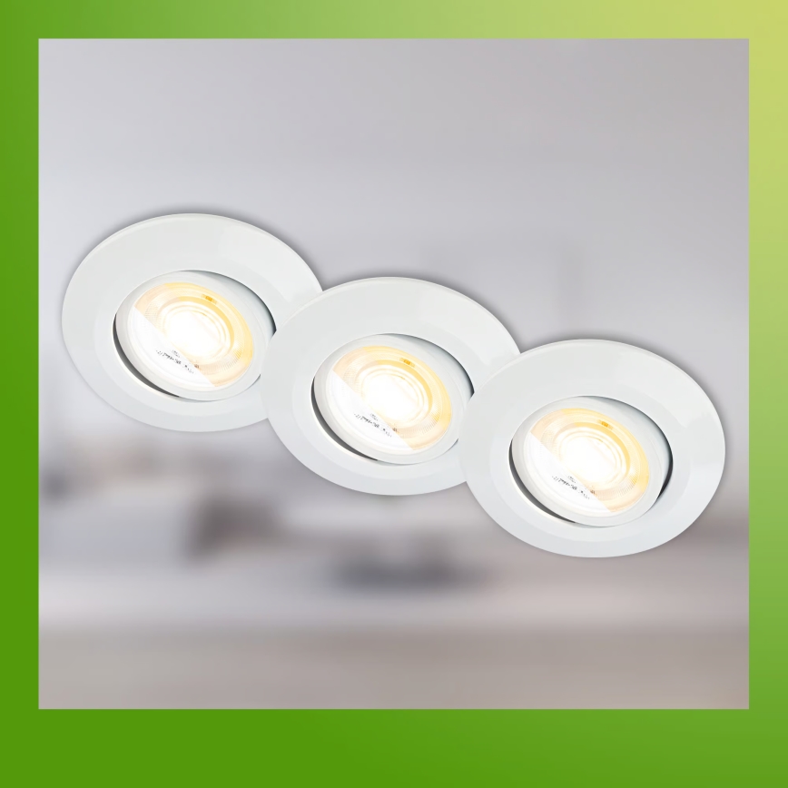 Briloner 7586036 - Komplektas 3 vnt. KLIRA įleidžiamų vonios LED šviestuvų, LED/4,9W/230V, 2500/3000/4000K, IP23, balti