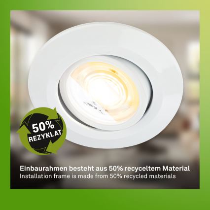 Briloner 7586036 - Komplektas 3 vnt. KLIRA įleidžiamų vonios LED šviestuvų, LED/4,9W/230V, 2500/3000/4000K, IP23, balti