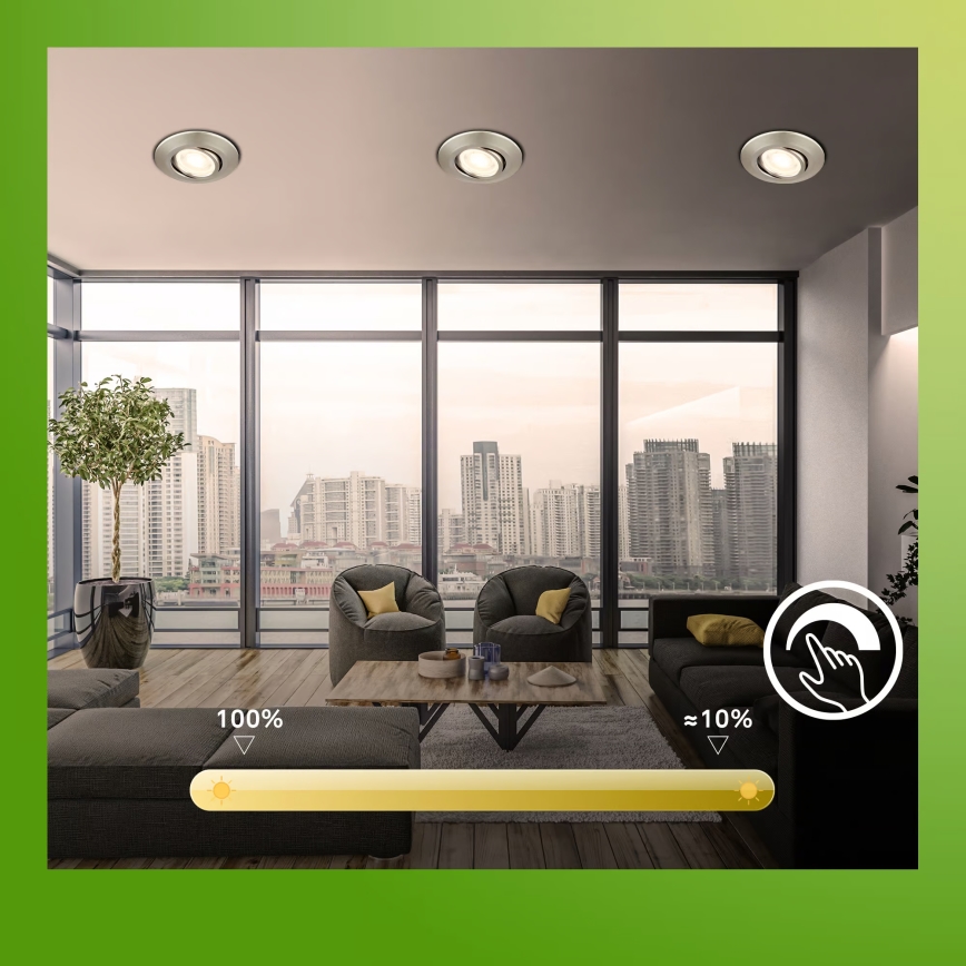 Briloner 7587032 - KOMPLEKTAS 3 vnt. LED dimeriuojamas vonios įleidžiamasis lubų šviestuvas KLIRA LED/4,9W/230V 2500/3000/4000K IP23 matinis chromas