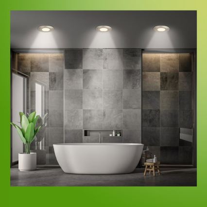 Briloner 7588032 - 3 vnt. LED vonios įleidžiamų lubų šviestuvų komplektas KLIRA 1xLED/4,9W/230V 2500/3000/4000K IP44 matinis chromas