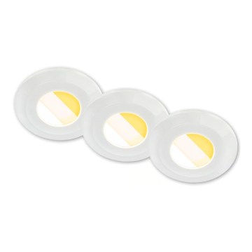 Briloner 7588036 - KOMPLEKTAS 3 vnt. LED vonios įmontuojamų šviestuvų KLIRA LED/4,9W/230V 2500/3000/4000K IP44 balta