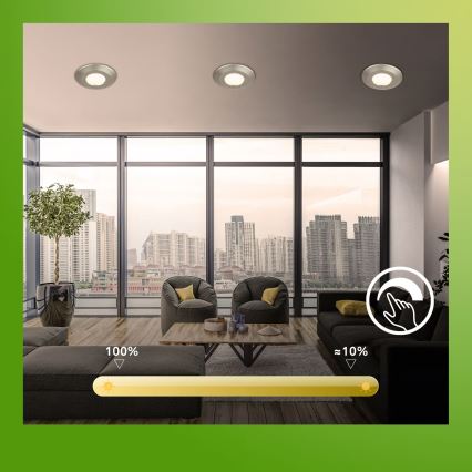 Briloner 7589032 - 3 vnt. rinkinys: dimeriuojami įleidžiami vonios šviestuvai KLIRA LED/4,9W/230V IP44, matinė chromo apdaila