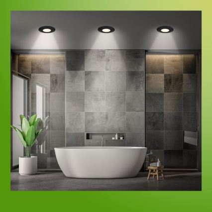 Briloner 7589035 - Komplektas 3xLED dimeriuojamas vonios kambario įmontuojamas šviestuvas KLIRA 1xLED/4,9W/230V 2500/3000/4000K IP44 juodas
