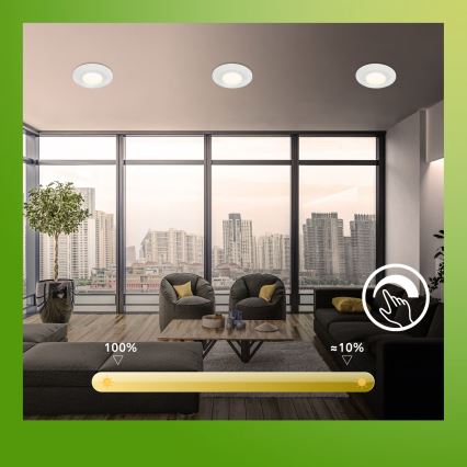 Briloner 7589036 - Rinkinys 3 vnt. dimeriuojamų vonios įleidžiamų šviestuvų KLIRA LED/4,9W/230V 2500/3000/4000K IP44, baltos spalvos