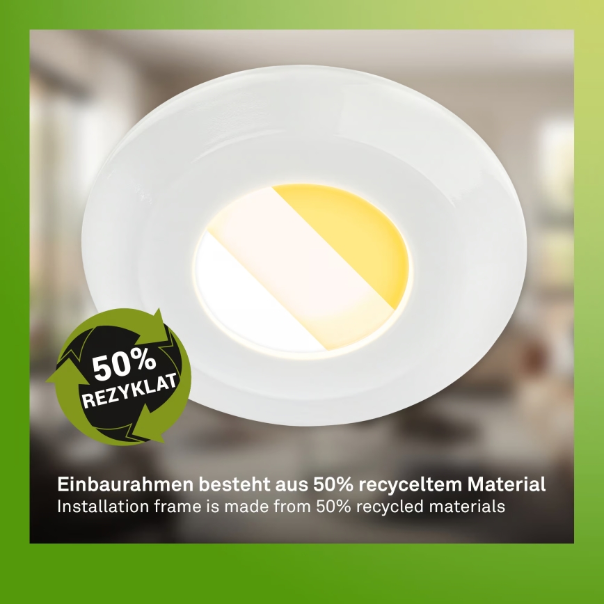 Briloner 7589036 - Rinkinys 3 vnt. dimeriuojamų vonios įleidžiamų šviestuvų KLIRA LED/4,9W/230V 2500/3000/4000K IP44, baltos spalvos