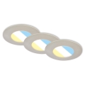 Briloner 7598032 - KOMPLEKTAS 3x LED įleidžiamas lubinis vonios šviestuvas LED/4,9W/230V IP44 2700/4000/6500K matinis chromas