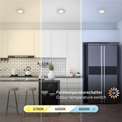 Briloner 7598032 - KOMPLEKTAS 3x LED įleidžiamas lubinis vonios šviestuvas LED/4,9W/230V IP44 2700/4000/6500K matinis chromas
