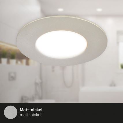 Briloner 7598032 - KOMPLEKTAS 3x LED įleidžiamas lubinis vonios šviestuvas LED/4,9W/230V IP44 2700/4000/6500K matinis chromas
