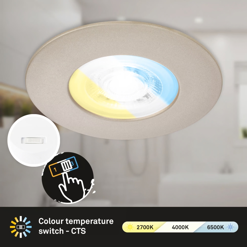 Briloner 7605032 - Rinkinys 3xLED vonios įleidžiamasis šviestuvas 3xLED/4,9W/230V IP44 matinis chromas