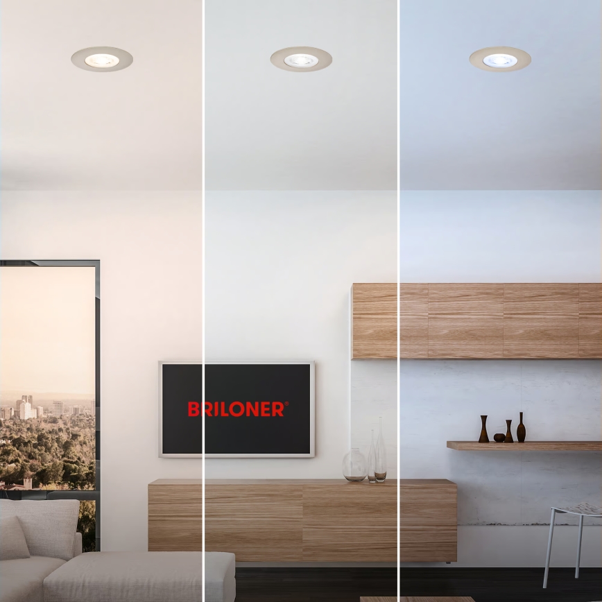 Briloner 7605032 - Komplektas 3xLED vonios įleidžiamieji šviestuvai LED/4,9W/230V 2700/4000/6500K IP44 matinis chromas