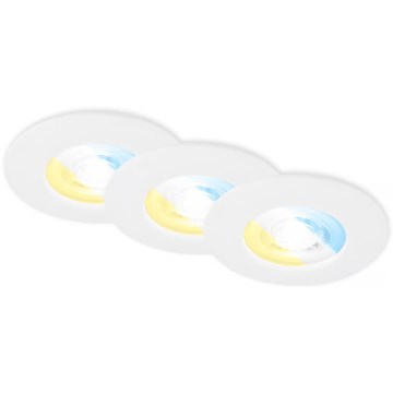 Briloner 7605036 - Komplektas 3xLED Įleidžiamas vonios kambario šviestuvas 3xLED/4,9W/230V 2700/4000/6500K IP44 balta