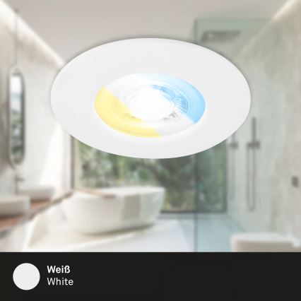 Briloner 7605036 - Komplektas 3xLED Įleidžiamas vonios kambario šviestuvas 3xLED/4,9W/230V 2700/4000/6500K IP44 balta