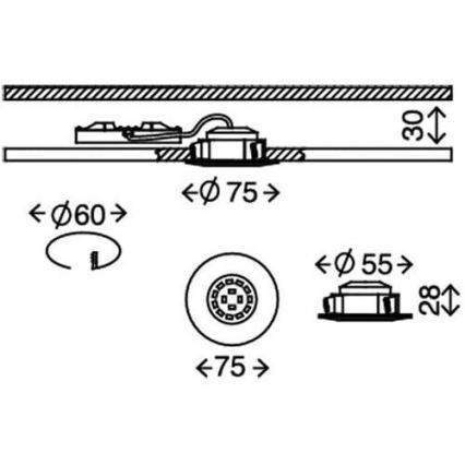 Briloner 8311-019 - LED įleidžiamas lubinis vonios šviestuvas LED/5W/230V IP44