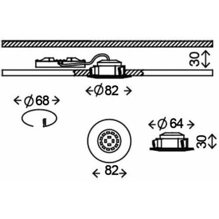 Briloner 8312-019 - Įleidžiamas vonios šviestuvas LED/5W/230V IP23