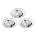 Briloner 8312-039 - KOMPLEKTAS 3x LED įleidžiamas lubinis vonios šviestuvas LED/5W/230V IP23