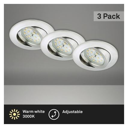 Briloner 8312-039 - KOMPLEKTAS 3x LED įleidžiamas lubinis vonios šviestuvas LED/5W/230V IP23