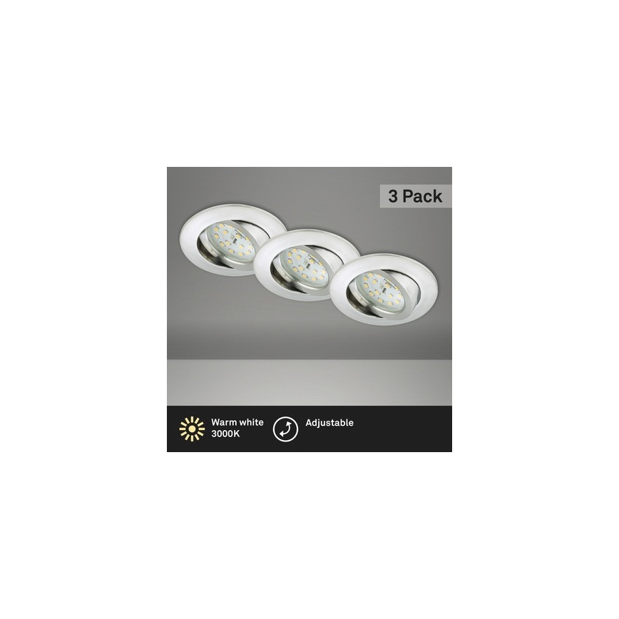 Briloner 8312-039 - KOMPLEKTAS 3x LED įleidžiamas lubinis vonios šviestuvas LED/5W/230V IP23