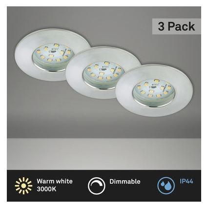 Briloner 8316-039-KOMPLEKTAS 3x LED Reguliuojamas vonios įleidžiamas šviestuvas LED/5,5W/230V IP44