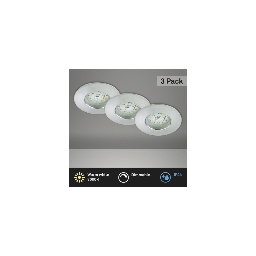 Briloner 8316-039-KOMPLEKTAS 3x LED Reguliuojamas vonios įleidžiamas šviestuvas LED/5,5W/230V IP44