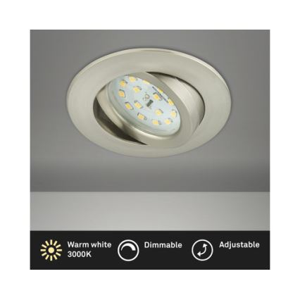 Briloner 8317-012 - reguliuojamo ryškumo LED vonios įleidžiamas lubų šviestuvas LED/5,5W/230V IP23 matinis chromas