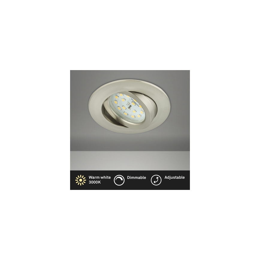 Briloner 8317-012 - reguliuojamo ryškumo LED vonios įleidžiamas lubų šviestuvas LED/5,5W/230V IP23 matinis chromas