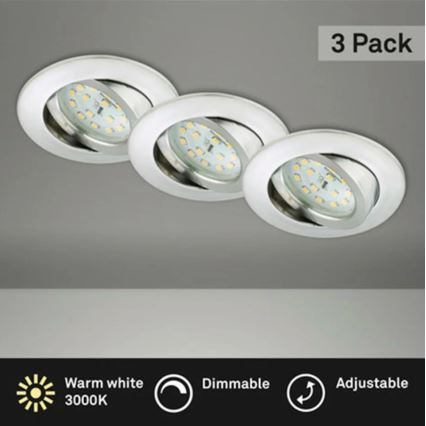 Briloner 8317-039-KOMPLEKTAS 3x LED Reguliuojamas vonios įleidžiamas šviestuvas LED/5,5W/230V IP23