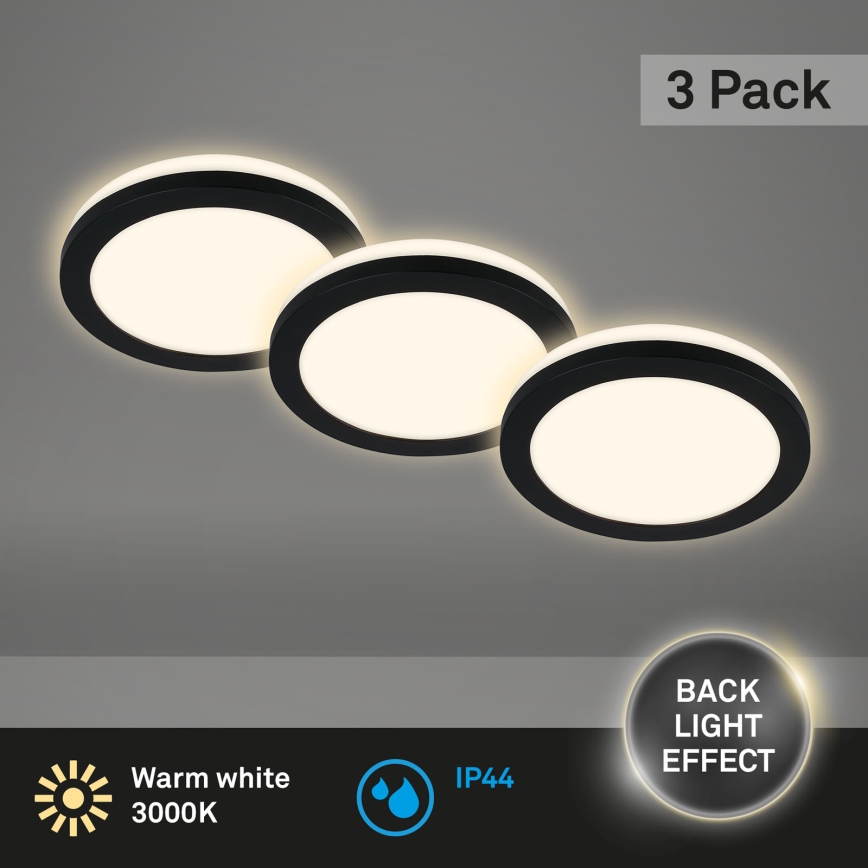 Briloner - KOMPLEKTAS 3x LED įleidžiamas lubinis vonios šviestuvas LED/3W/230V IP44