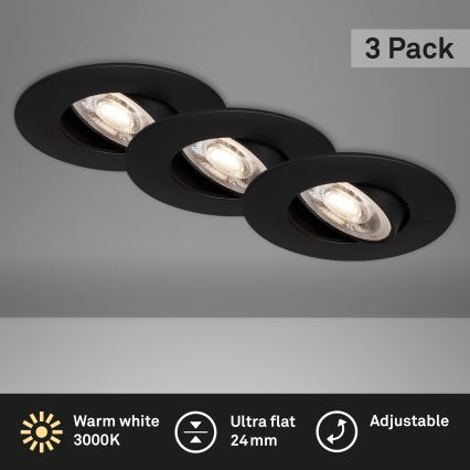 Briloner - KOMPLEKTAS 3x LED įleidžiamas lubinis vonios šviestuvas LED/4,9W/230V IP23