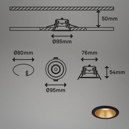 Briloner - KOMPLEKTAS 3x LED įleidžiamas lubinis vonios šviestuvas LED/4,9W/230V IP44