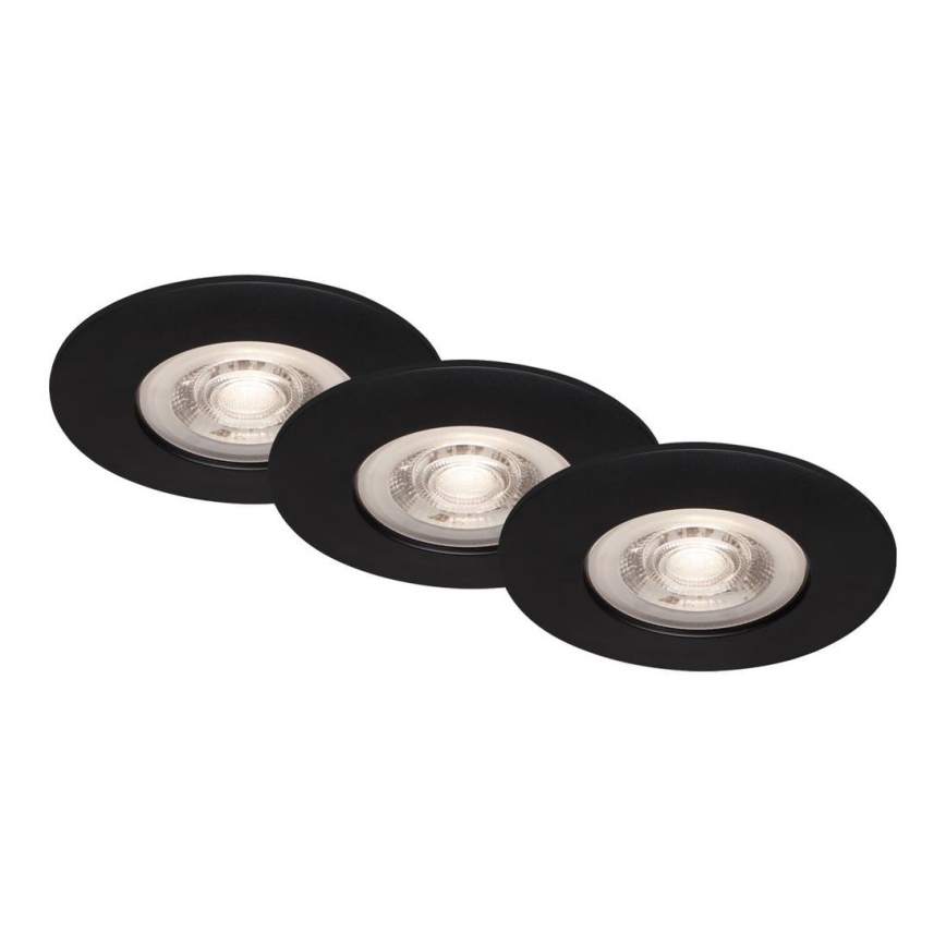 Briloner - KOMPLEKTAS 3x LED įleidžiamas lubinis vonios šviestuvas LED/4,9W/230V IP44 juoda