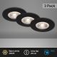 Briloner - KOMPLEKTAS 3x LED įleidžiamas lubinis vonios šviestuvas LED/4,9W/230V IP44 juoda