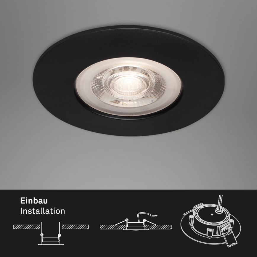 Briloner - KOMPLEKTAS 3x LED įleidžiamas lubinis vonios šviestuvas LED/4,9W/230V IP44 juoda