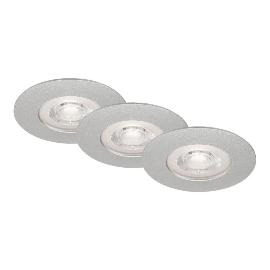 Briloner- KOMPLEKTAS 3x LED įleidžiamas lubinis vonios šviestuvas LED/4,9W/230V IP44 sidabras