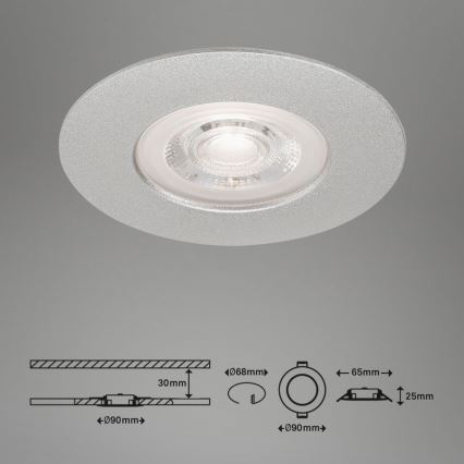 Briloner- KOMPLEKTAS 3x LED įleidžiamas lubinis vonios šviestuvas LED/4,9W/230V IP44 sidabras