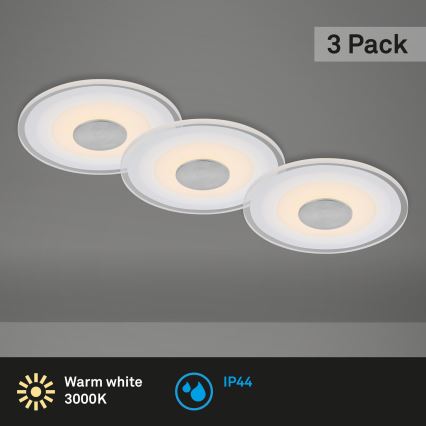 Briloner - KOMPLEKTAS 3x LED įleidžiamas lubinis vonios šviestuvas LED/6W/230V IP44 chromas