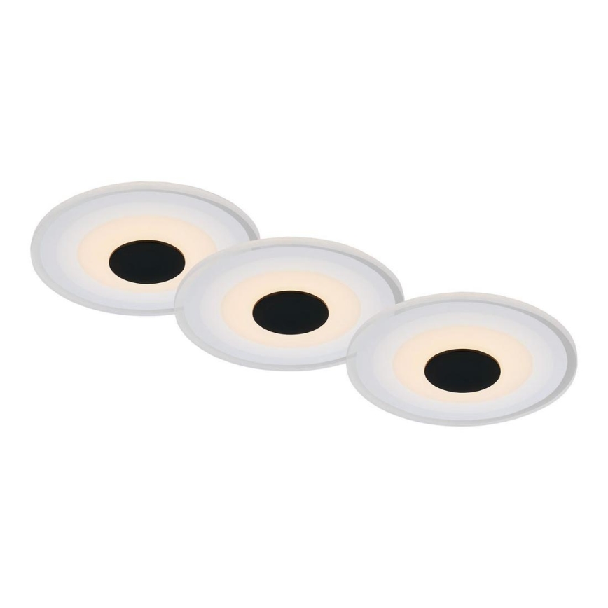 Briloner - KOMPLEKTAS 3x LED įleidžiamas lubinis vonios šviestuvas LED/6W/230V IP44 juoda