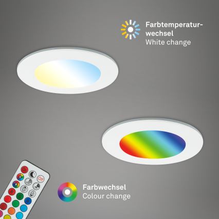 Briloner - KOMPLEKTAS 3x RGBW LED Reguliuojamas vonios įleidžiamas šviestuvas LED/4,8W/230V 3000-6500K IP65 + nuotolinio valdymo pultas